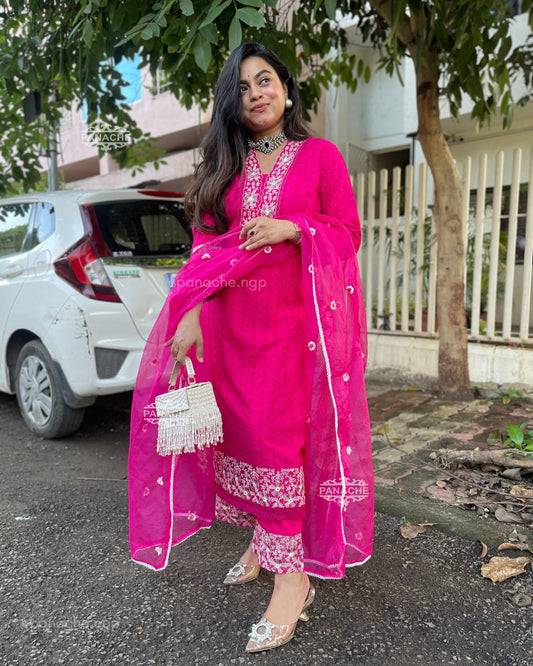 Hakuba cotton pink set