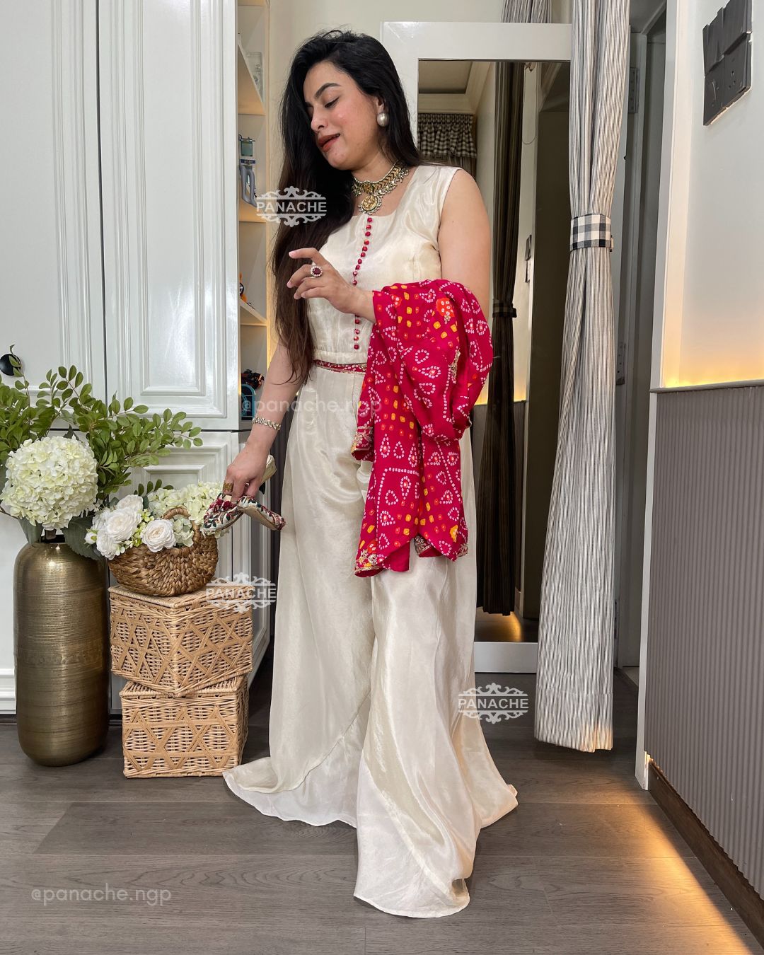 Indo western Bandhani set