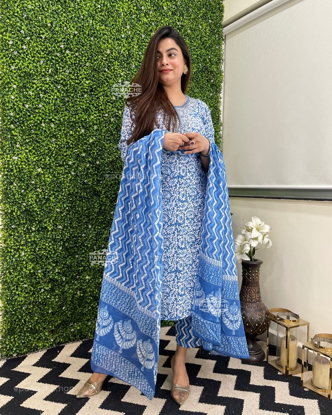 Ice blue Print on print set