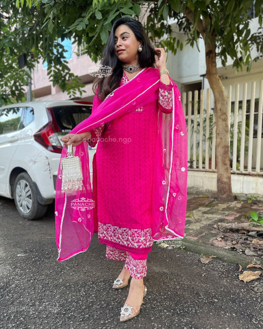 Hakuba cotton pink set