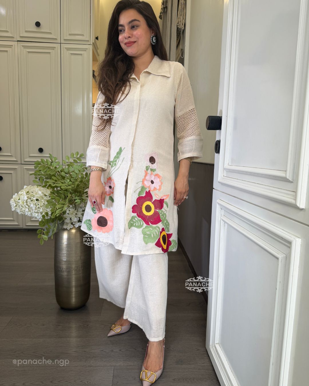 Jute embroidered coords