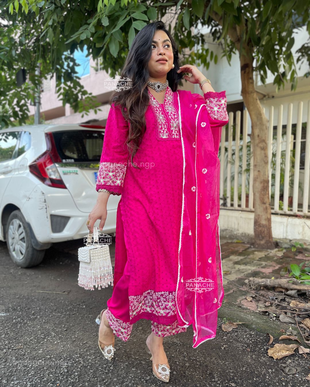 Hakuba cotton pink set