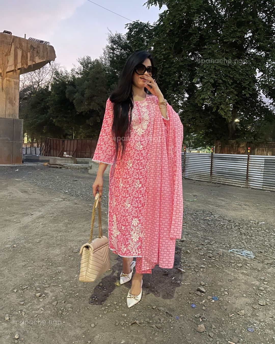 Lucknowi kurta pant dupatta