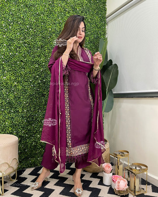 Karachi silk Semiformal set