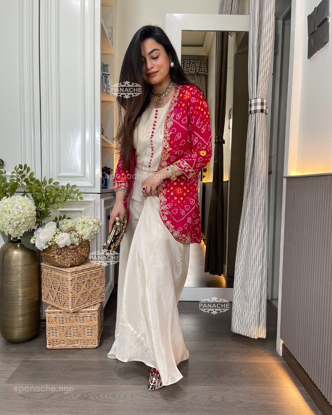 Indo western Bandhani set