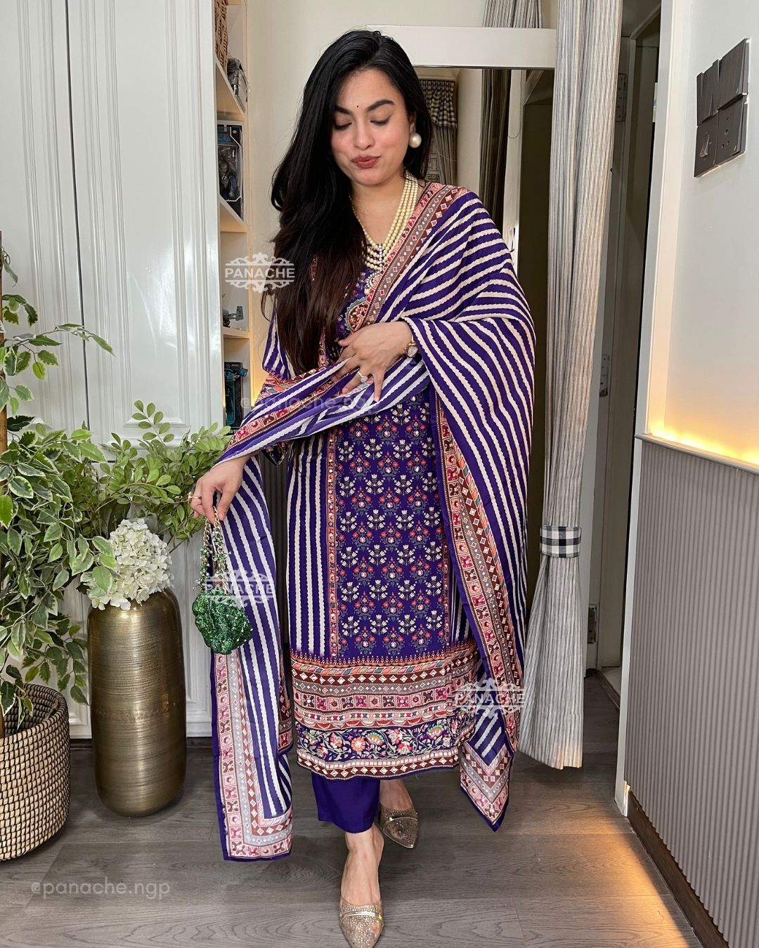 Purple stripe set