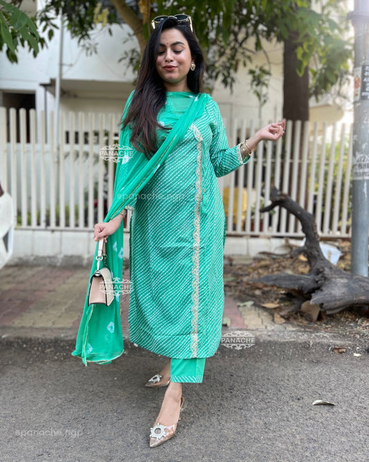 Angrakha Cotton leheriyan set