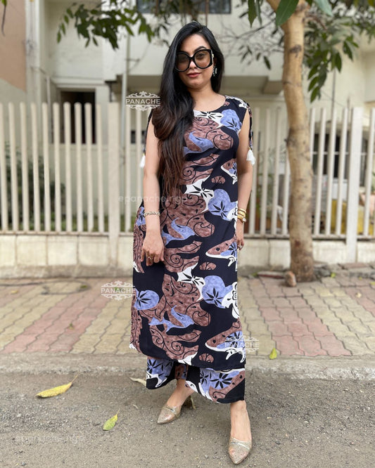 Abstract sleeveless coord