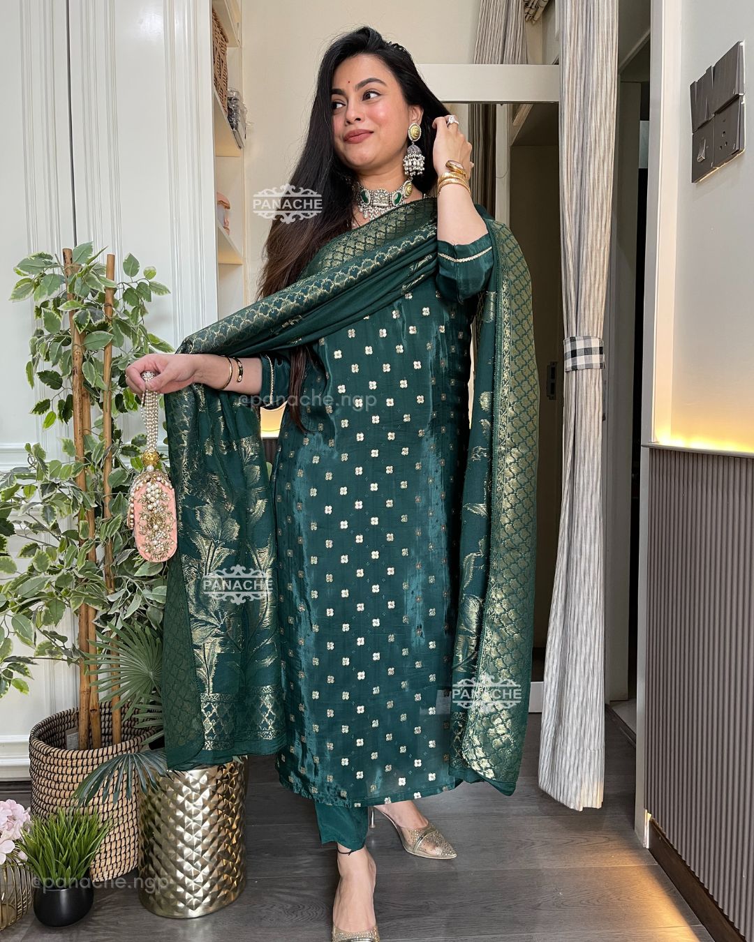 Banarasi green set