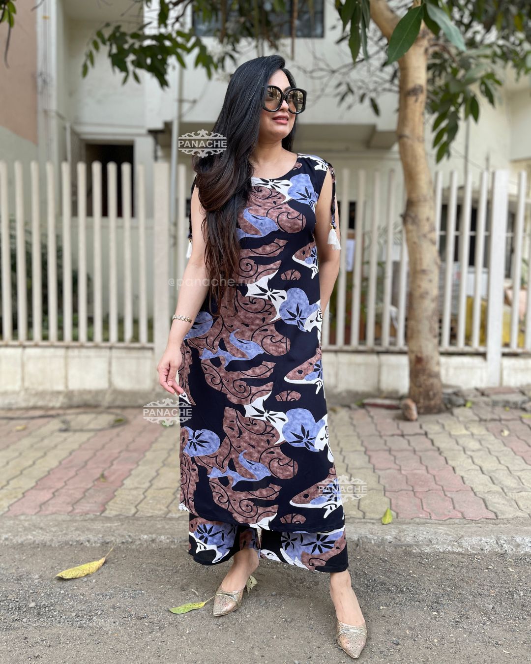 Abstract sleeveless coord