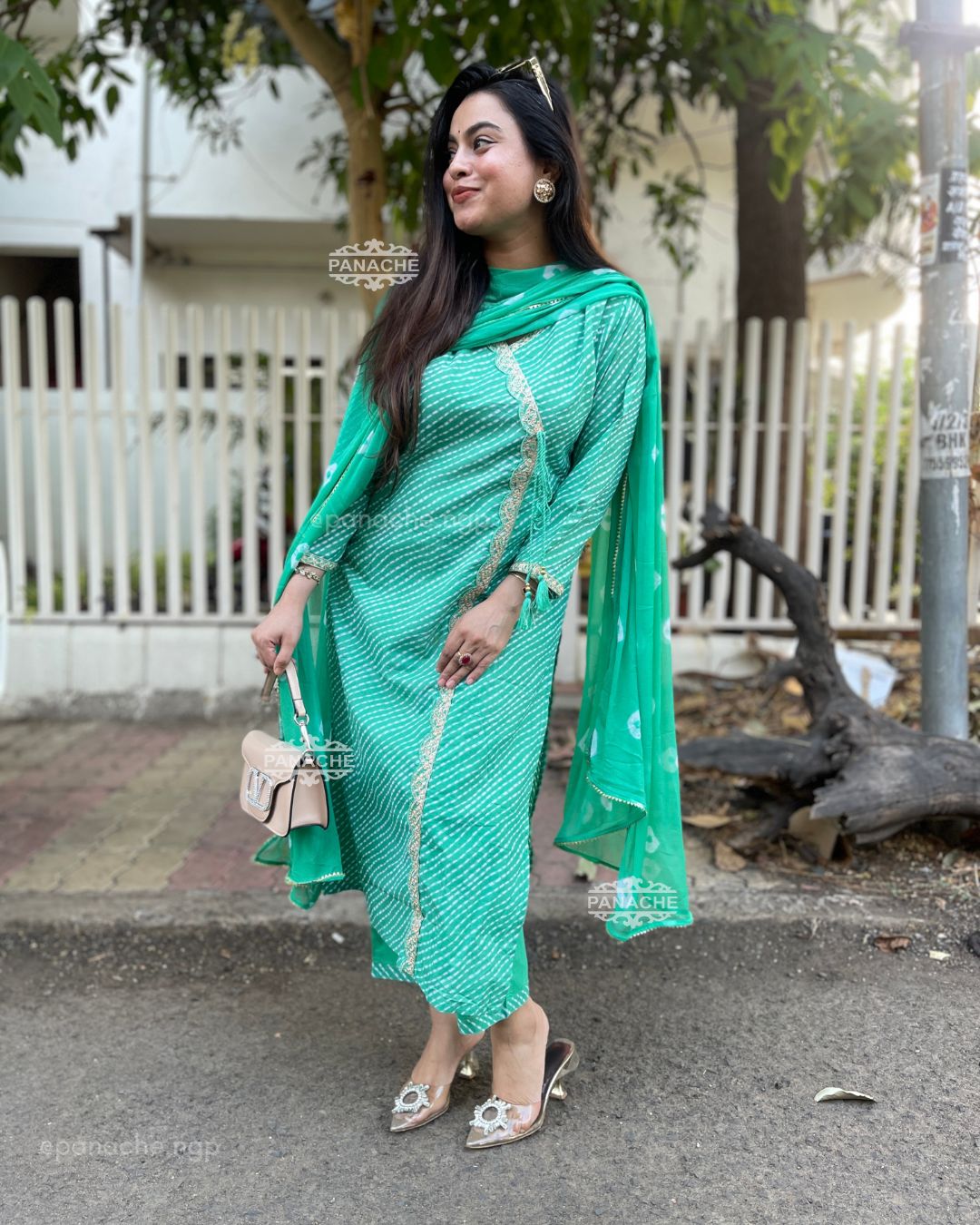 Angrakha Cotton leheriyan set