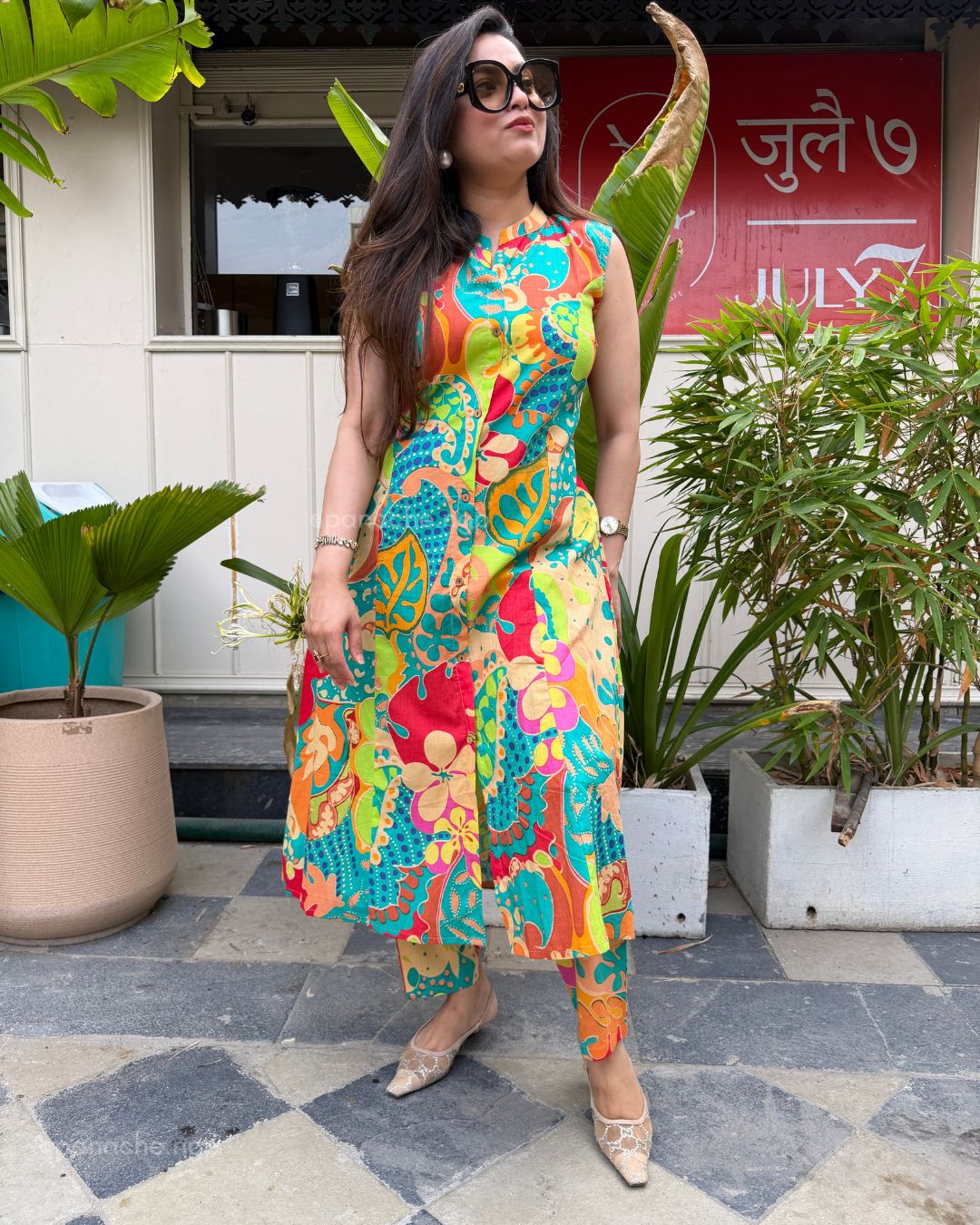 Floral sleeveless set