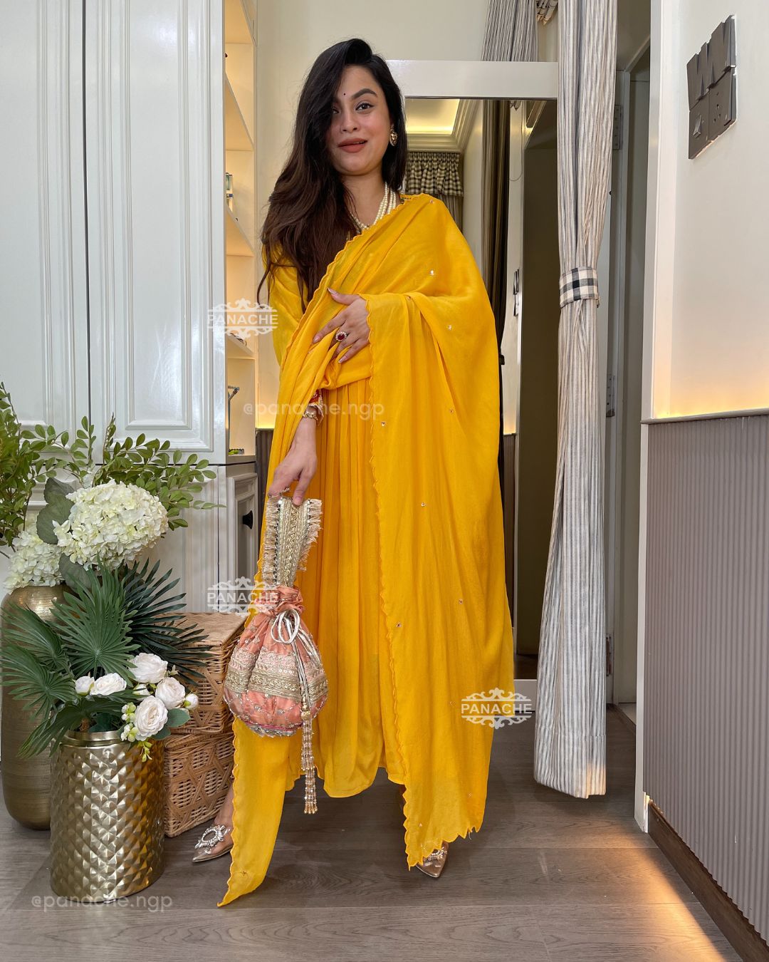 Turmeric yellow kurta pant set
