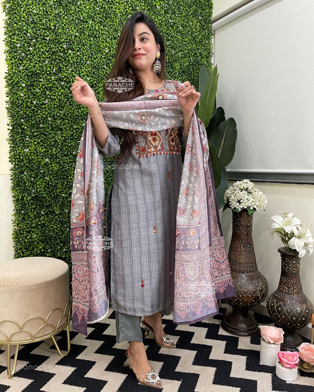 French knot embroidered suits