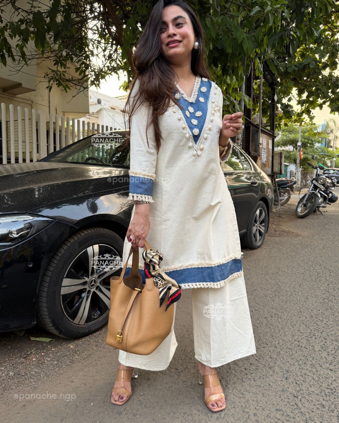 Cotton denim coord set