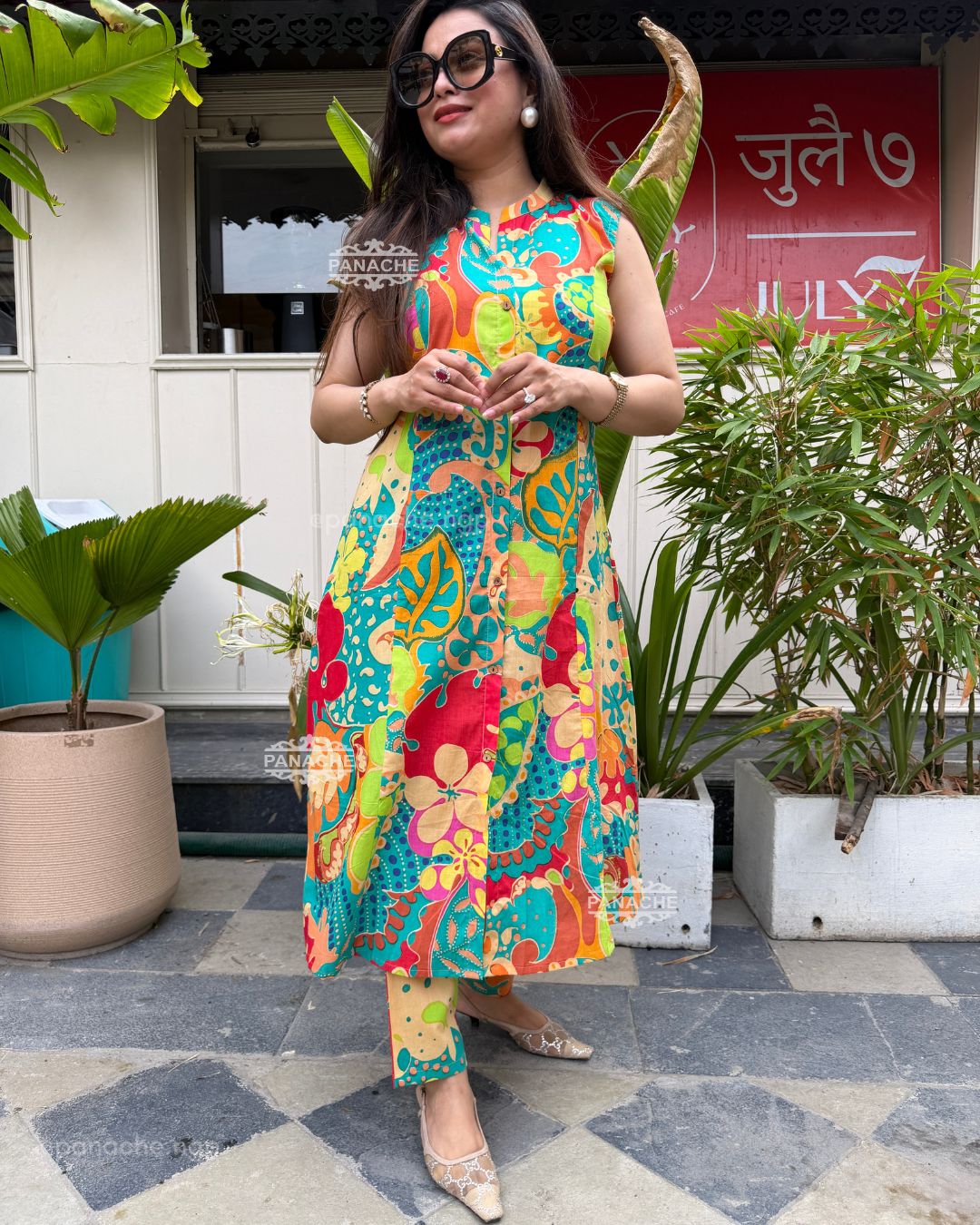 Floral sleeveless set