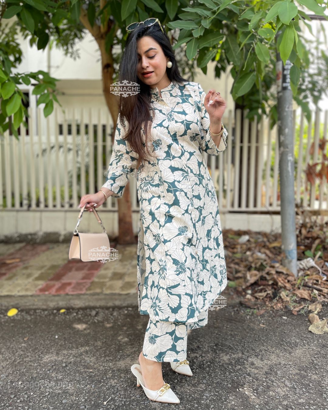 Print on print floral coord set