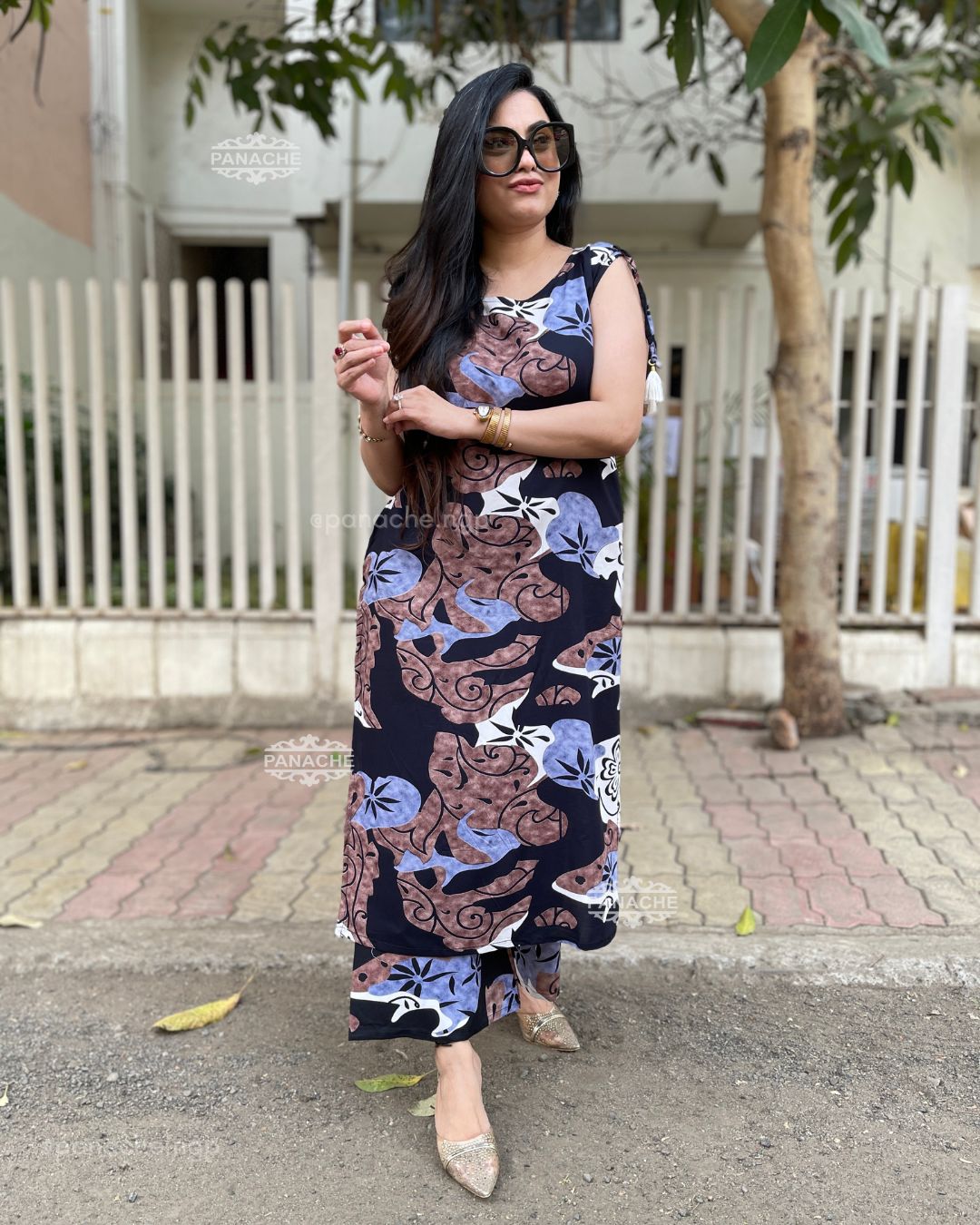 Abstract sleeveless coord