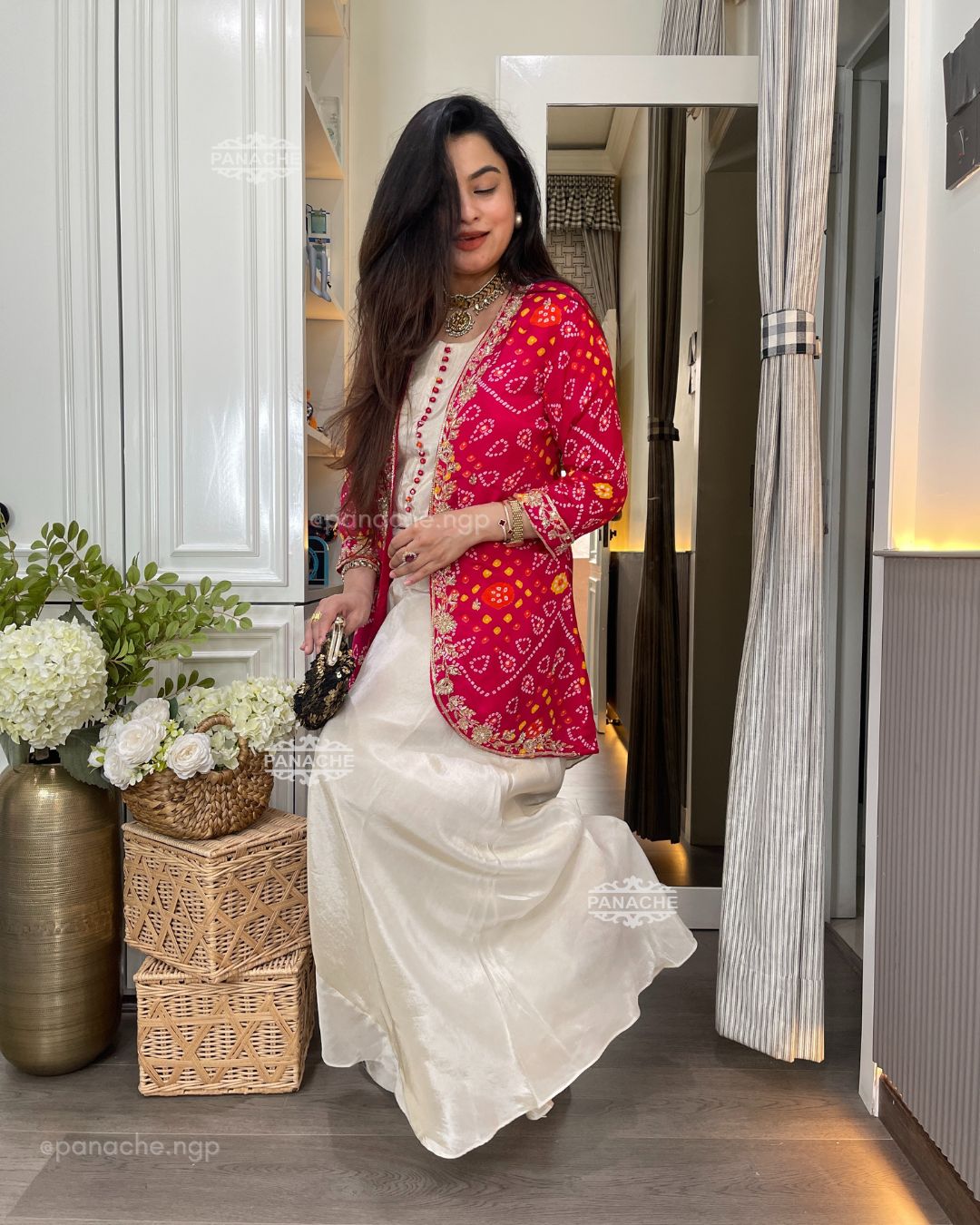 Indo western Bandhani set