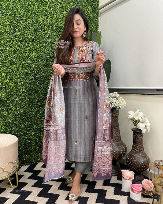 French knot embroidered suits