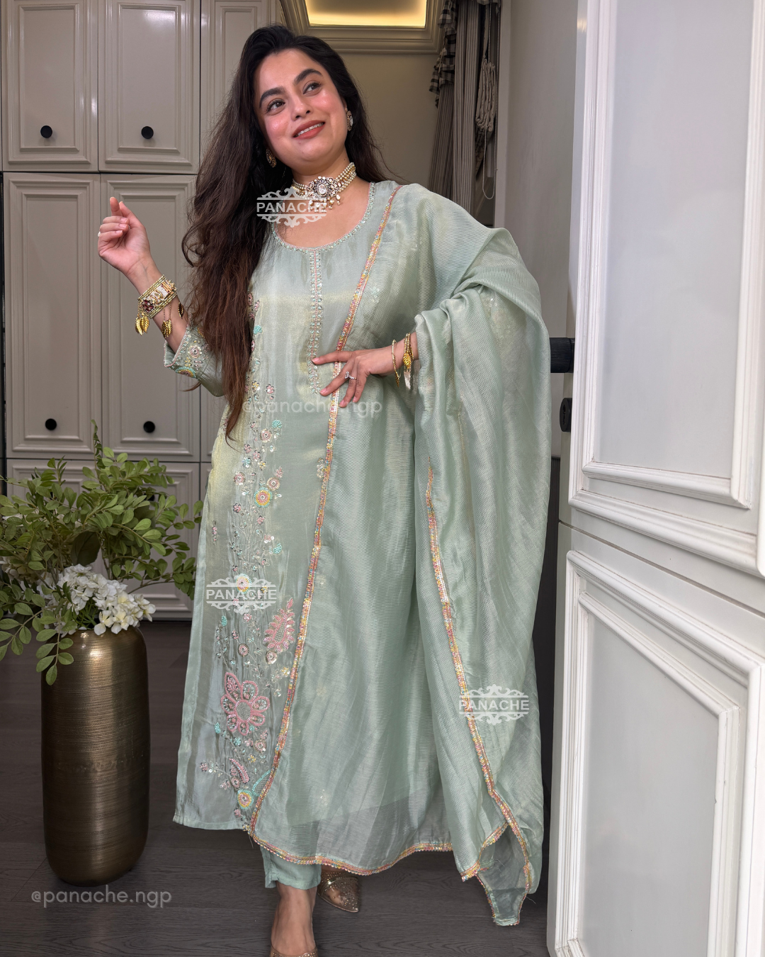 Zeba mint festive suit