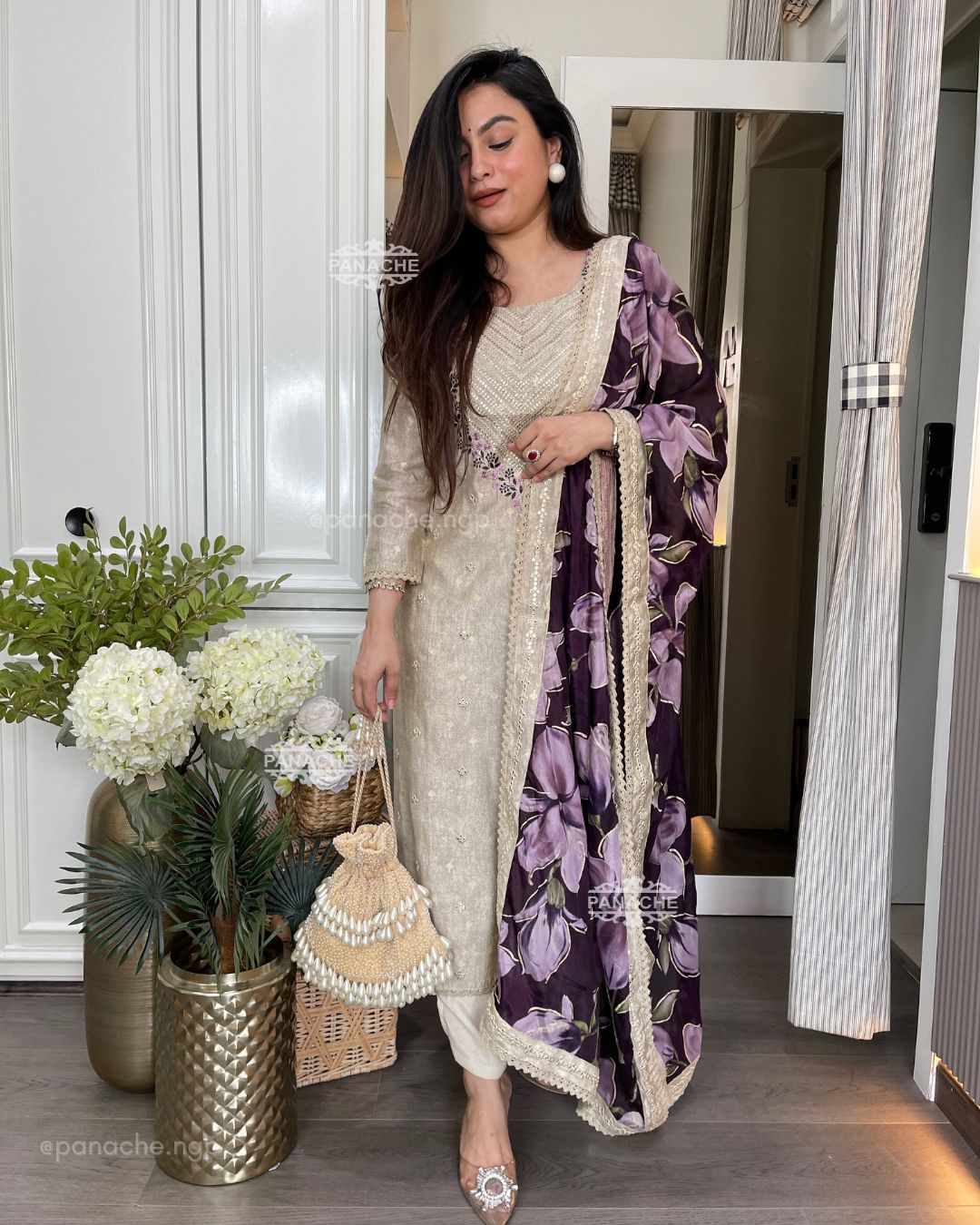 Semi formal floral purple set