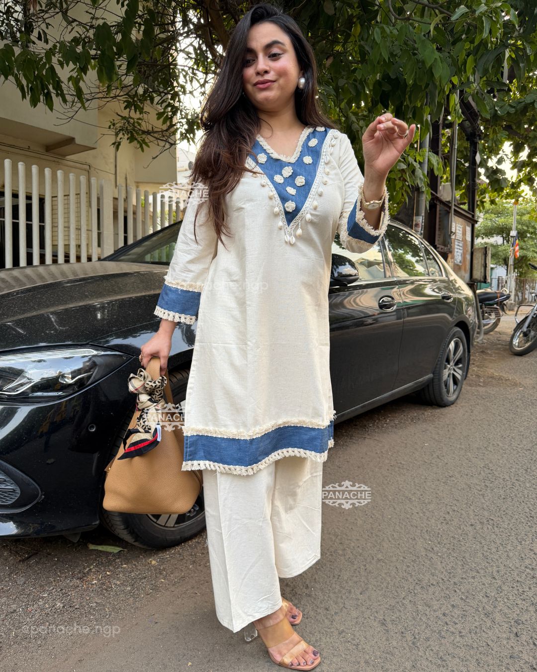 Cotton denim coord set