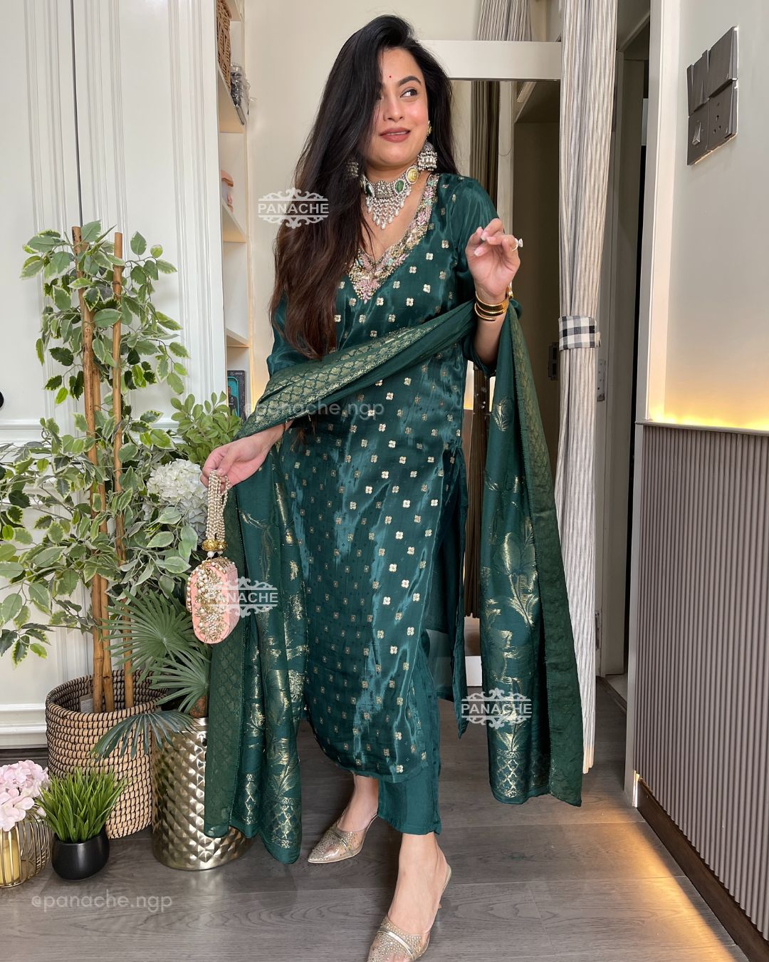Banarasi green set