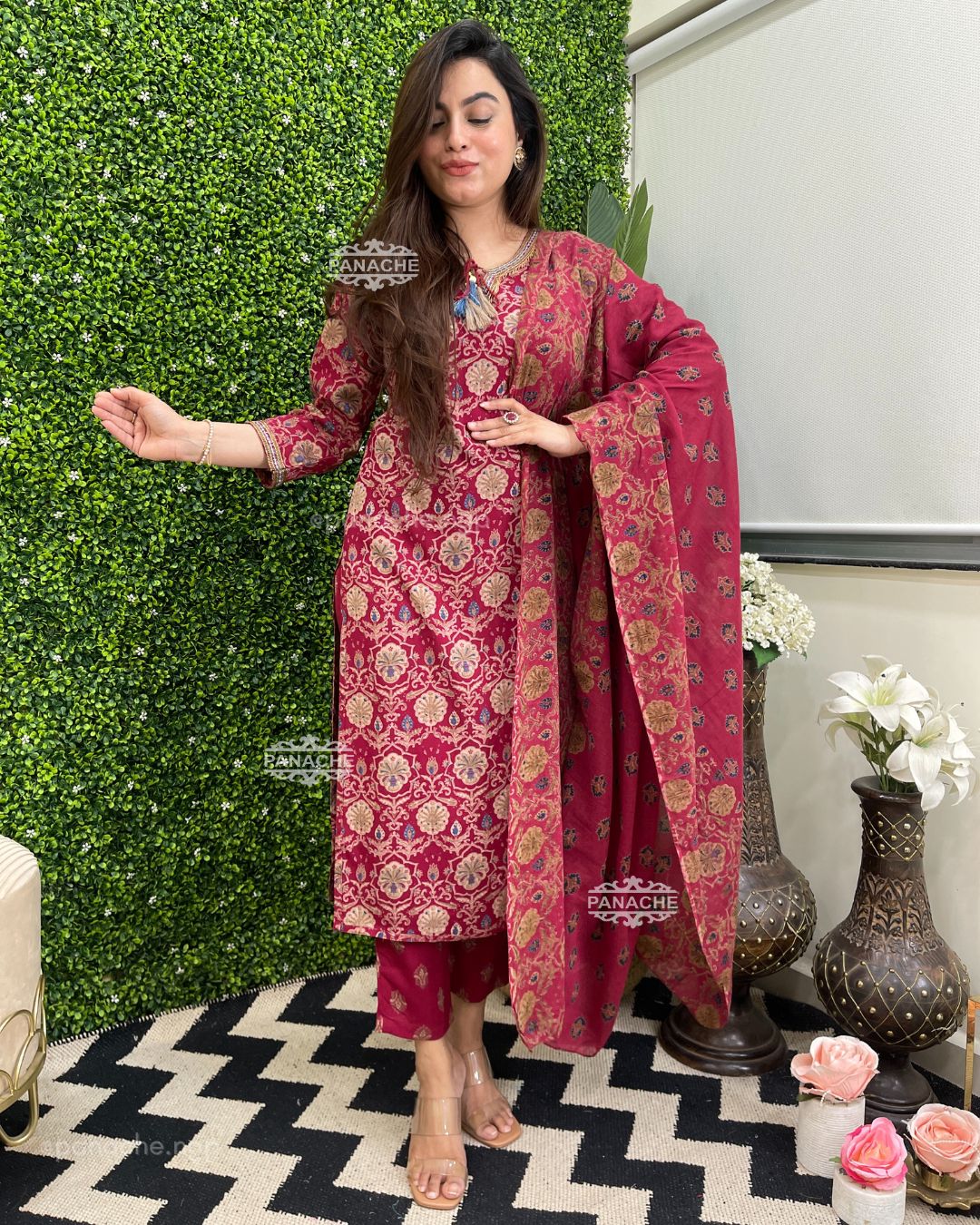 Print on print suit set