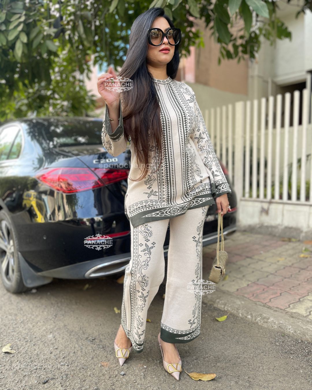 Abstract woollen knitt coord