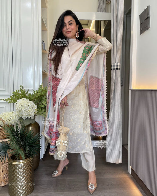 Budget digital Banarasi tissue orgenza set