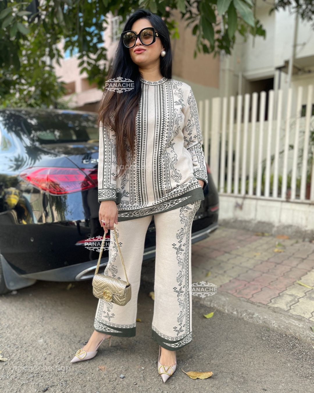 Abstract woollen knitt coord