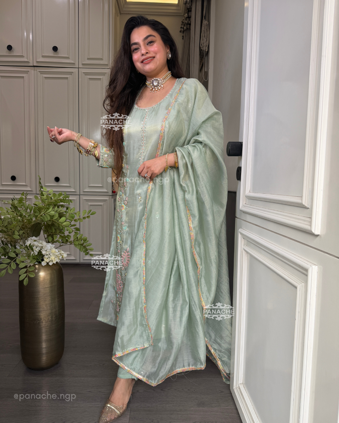 Zeba mint festive suit