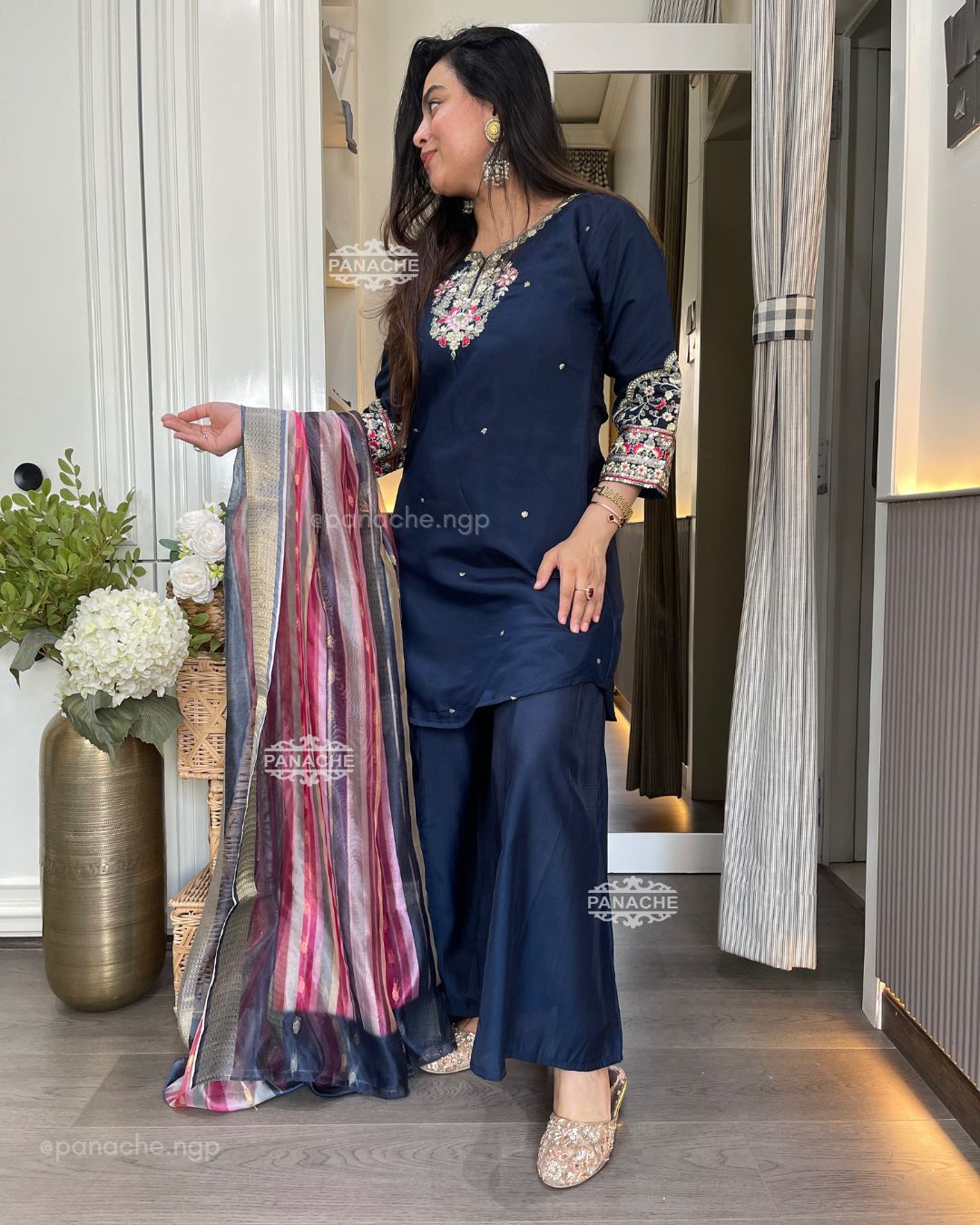 Embroidered kurta gharara set