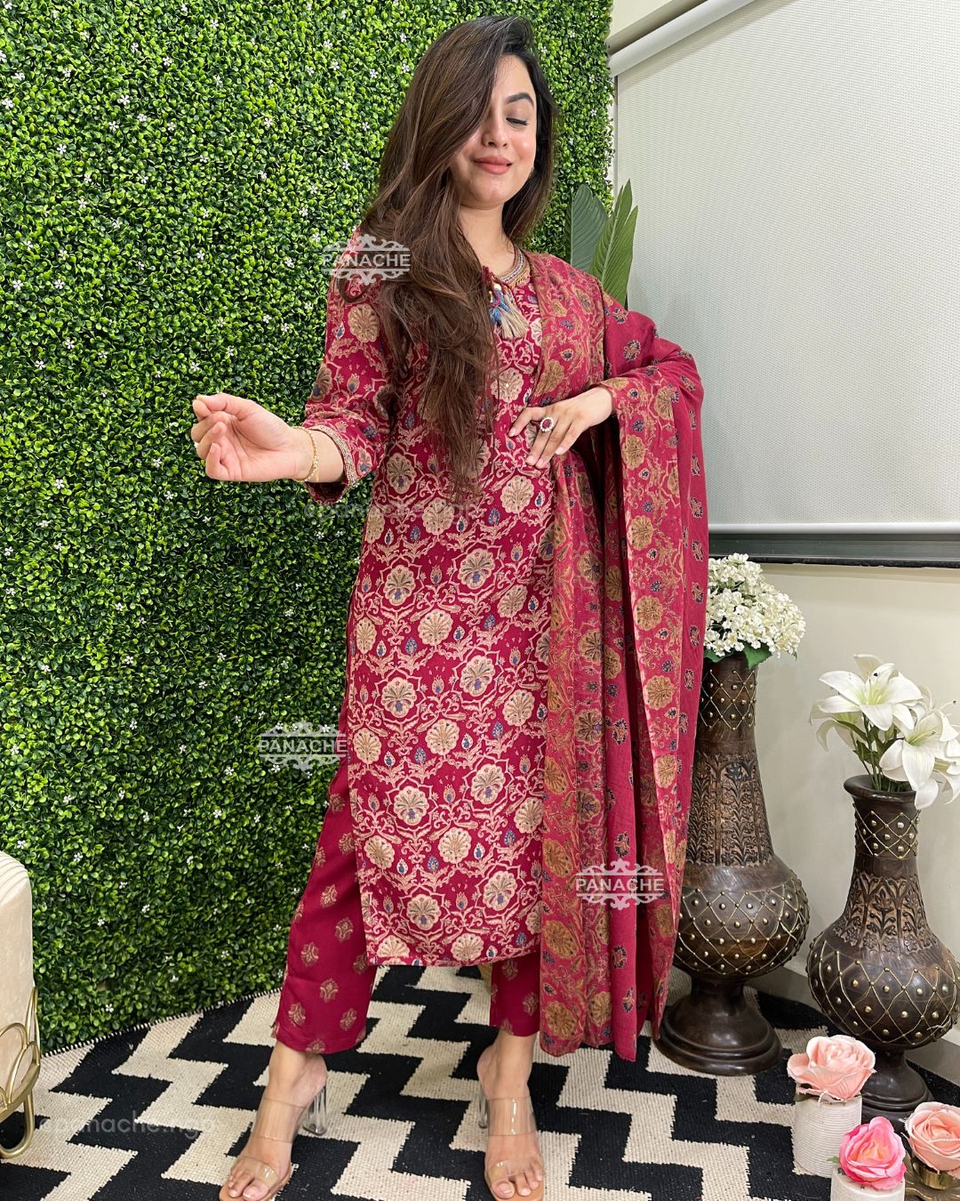 Print on print suit set