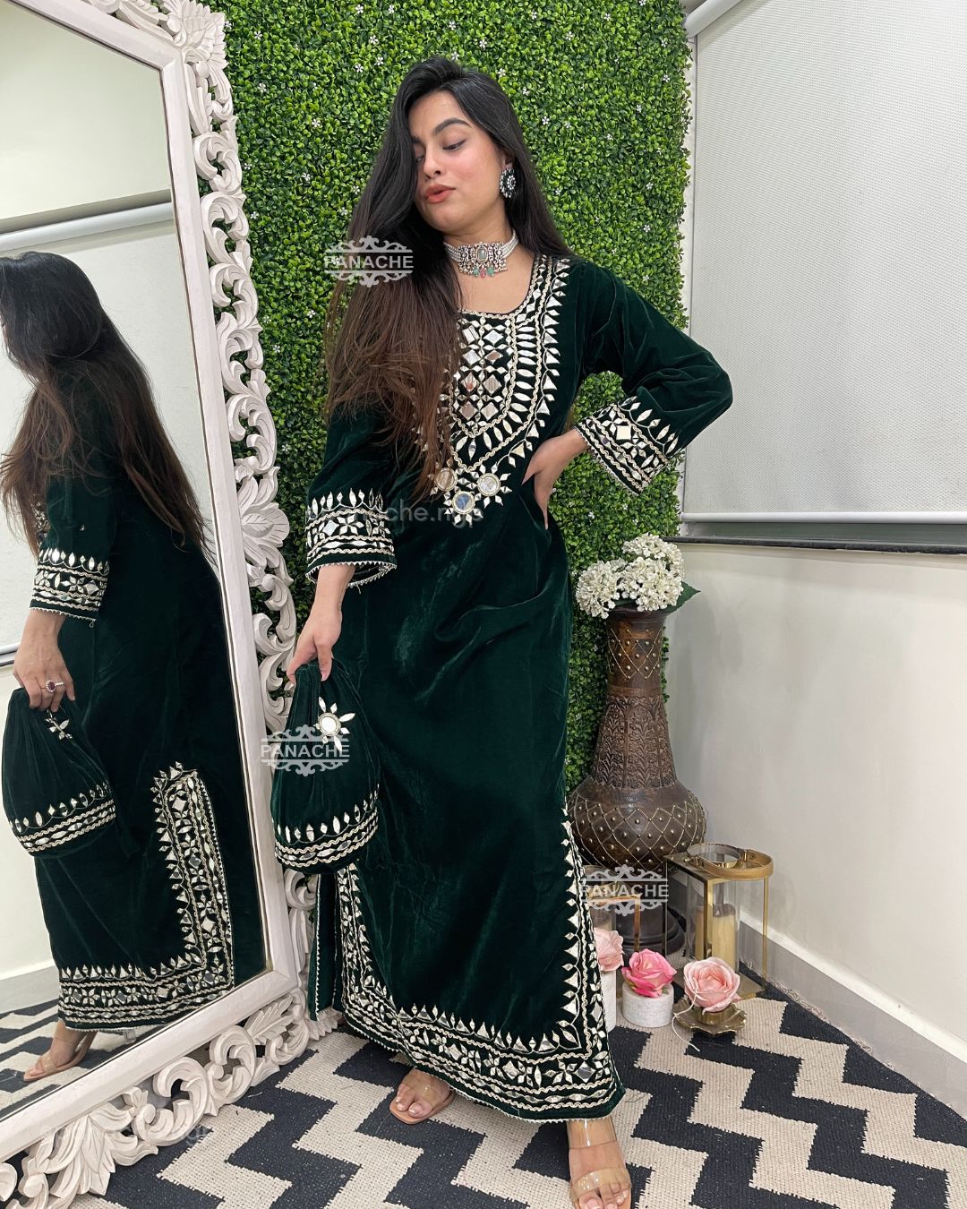 Mirror and Gota velvets