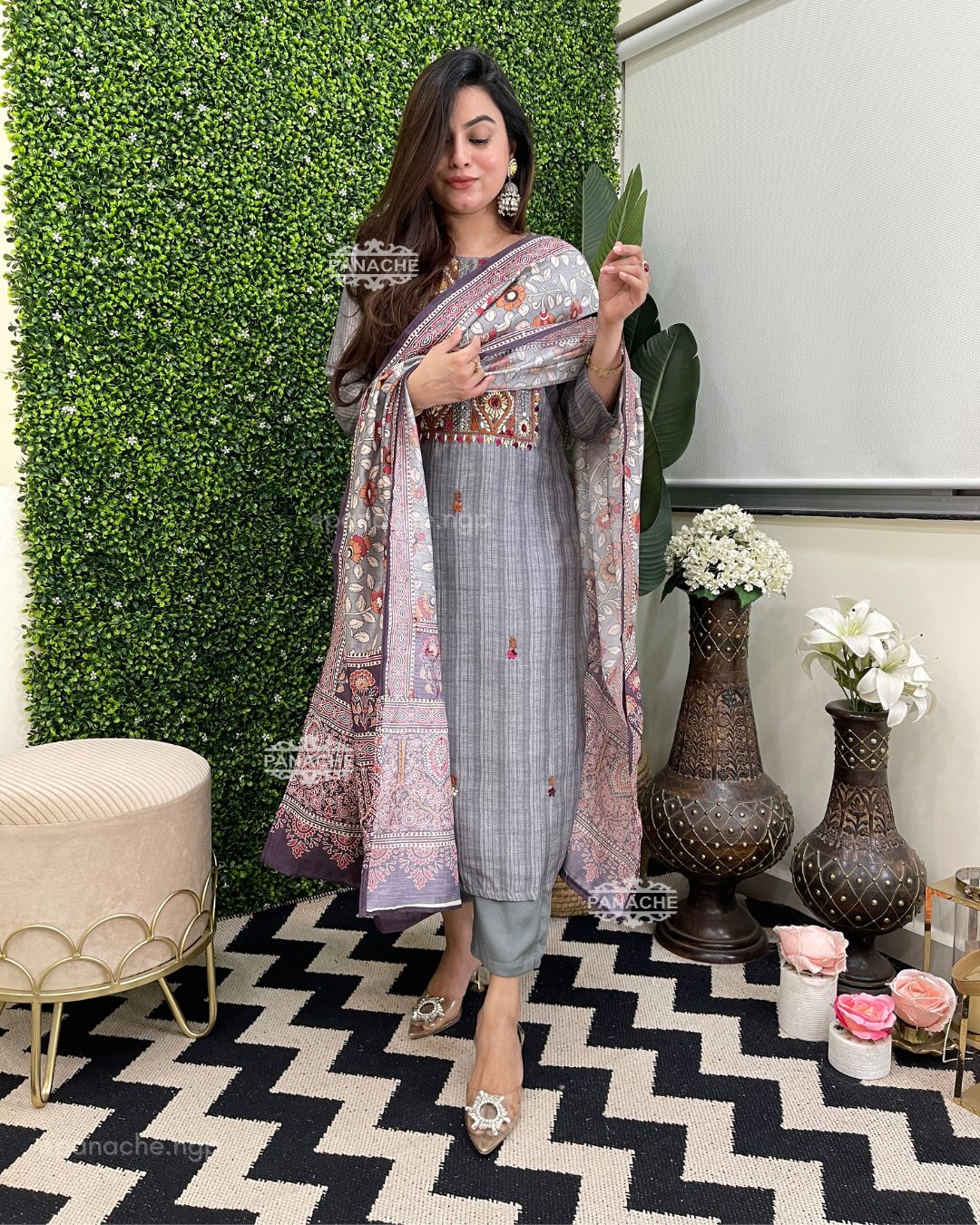 French knot embroidered suits