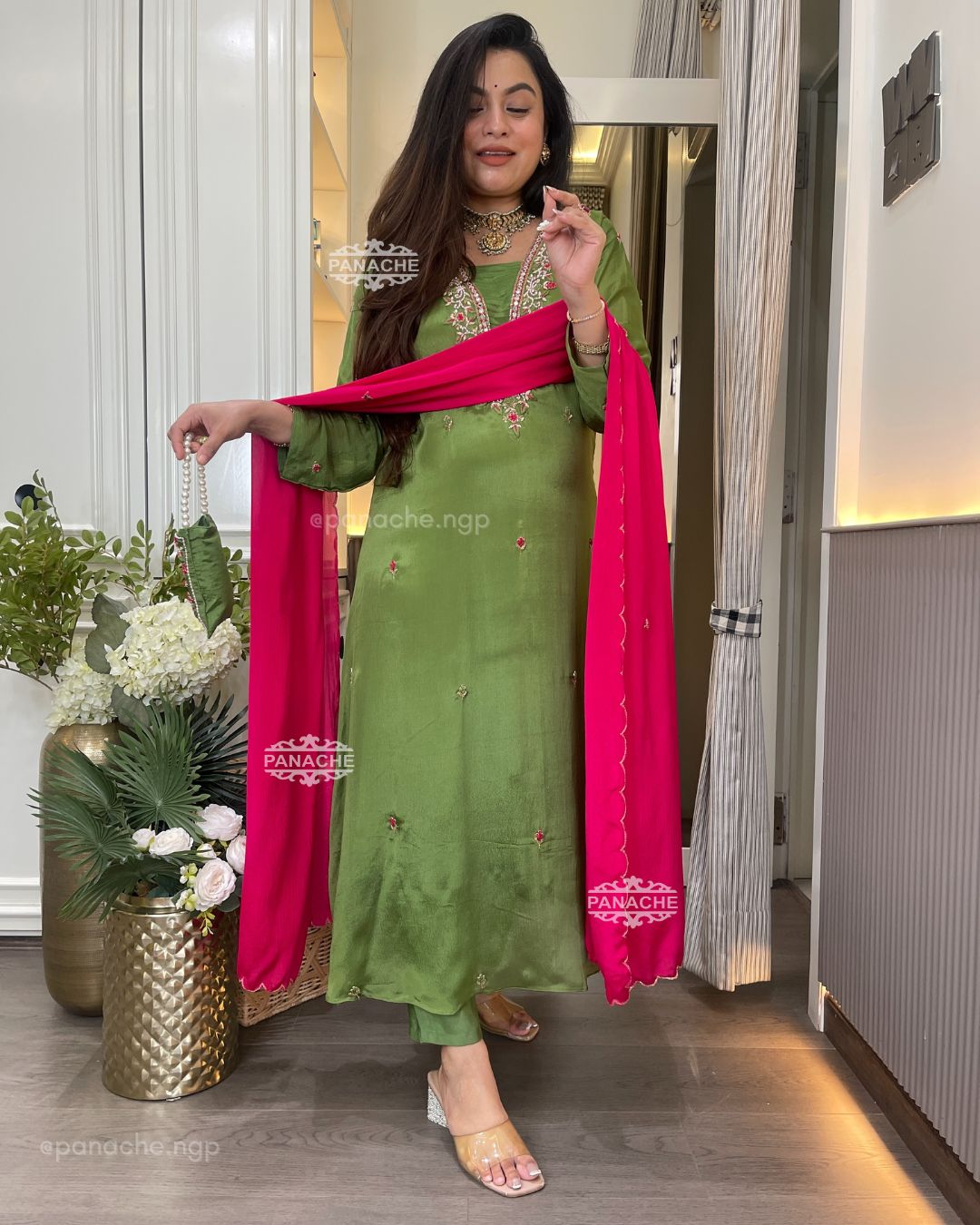 PARTYWEAR chinnon set