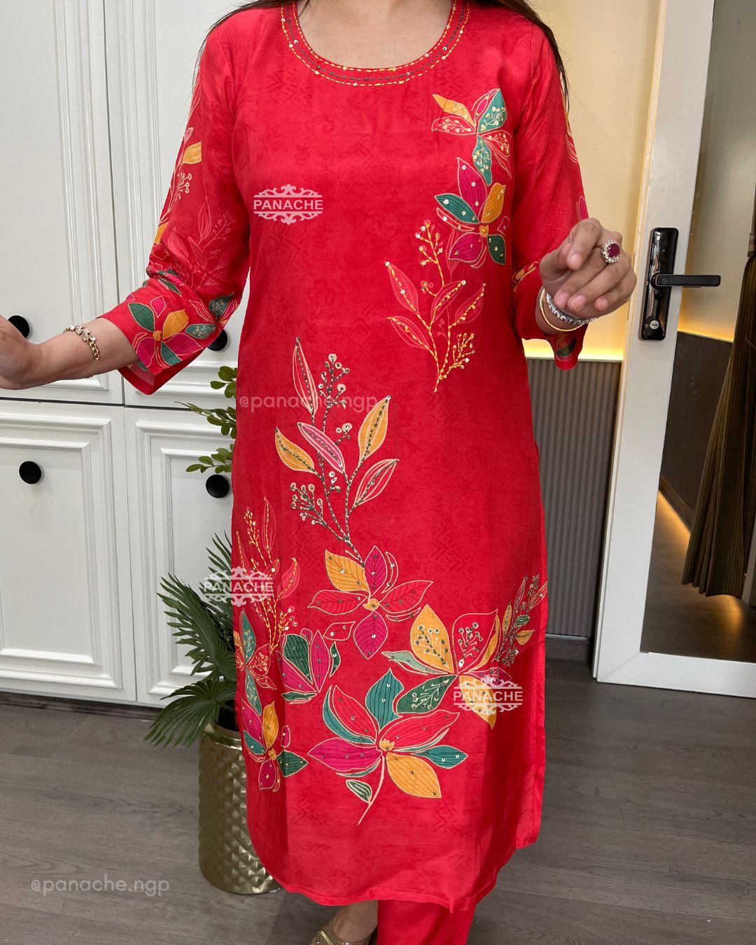 Print on print orange blossom set