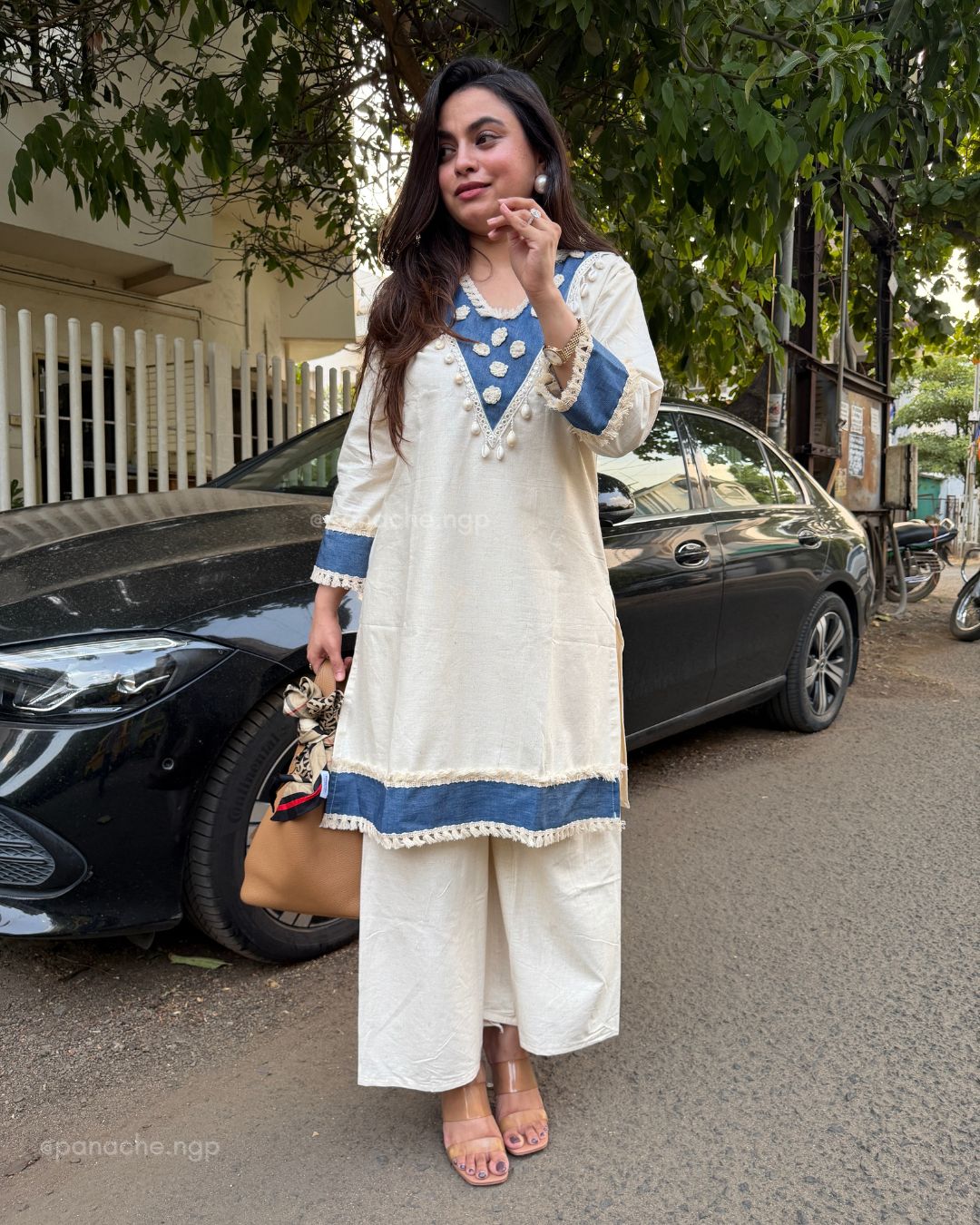 Cotton denim coord set