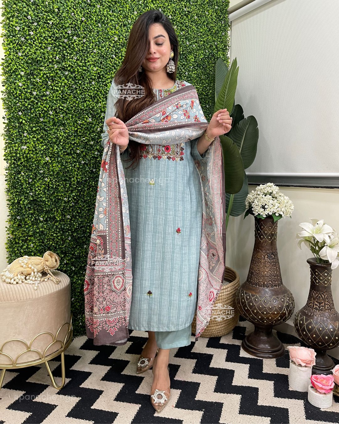 French knot embroidered suits