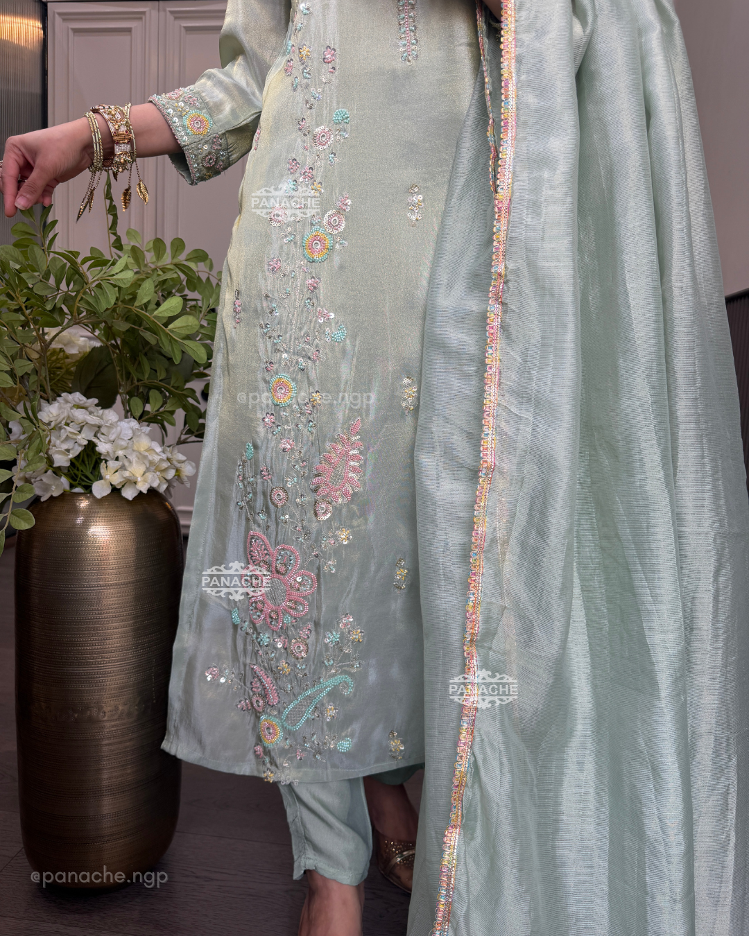 Zeba mint festive suit