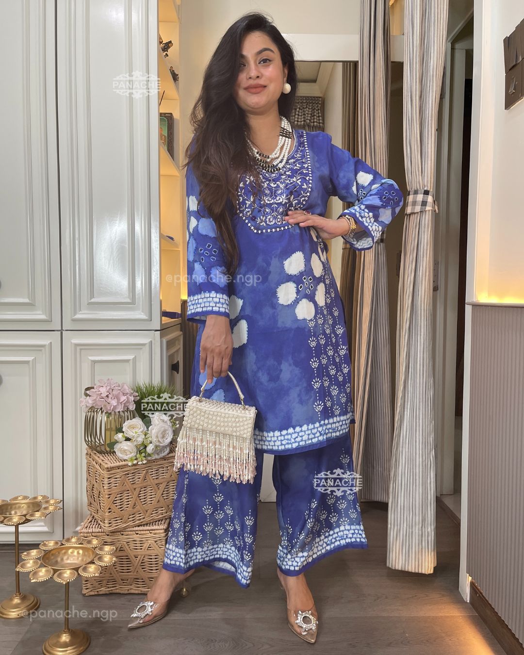 Tie & dye placement coords in indigo