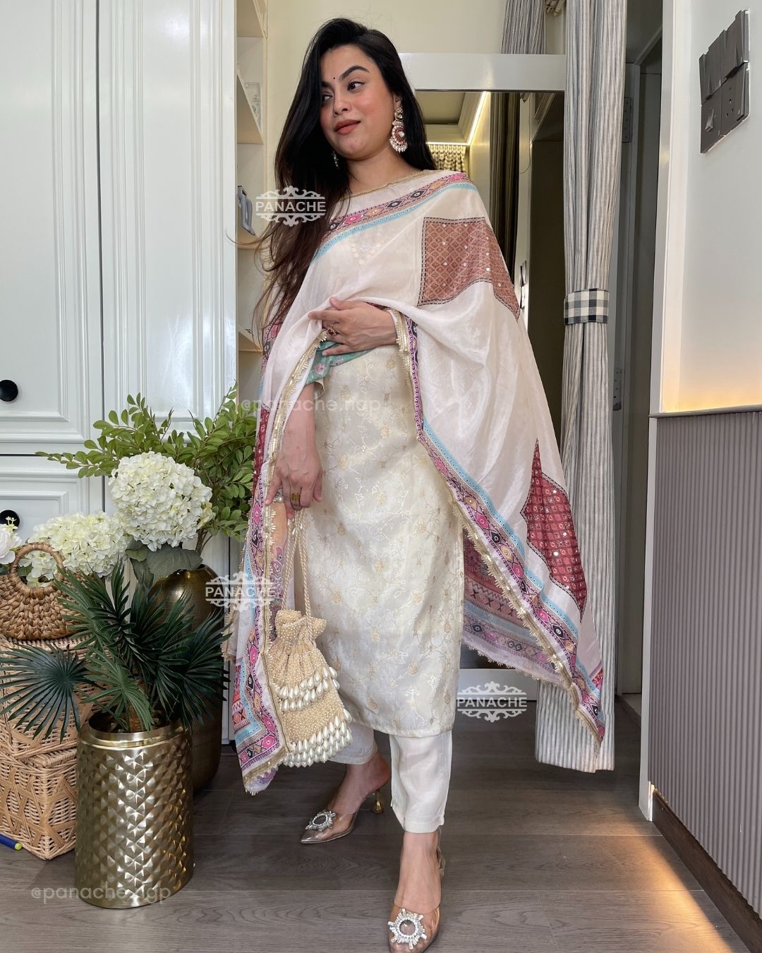 Budget digital Banarasi tissue orgenza set