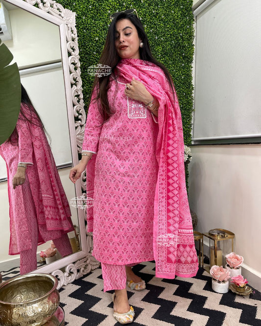 Print on print pink summers set