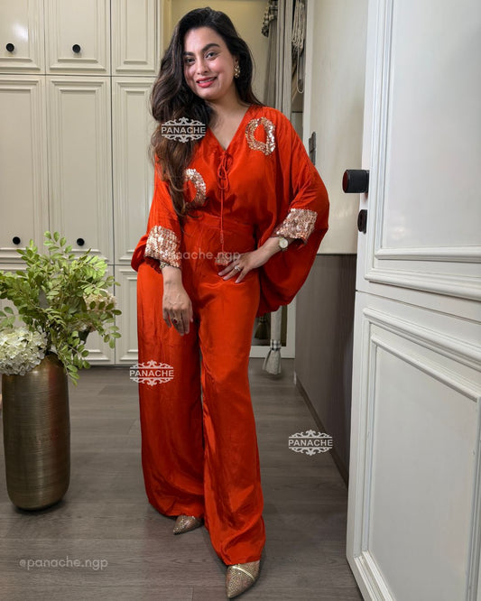 Sunset Kaftan choga set