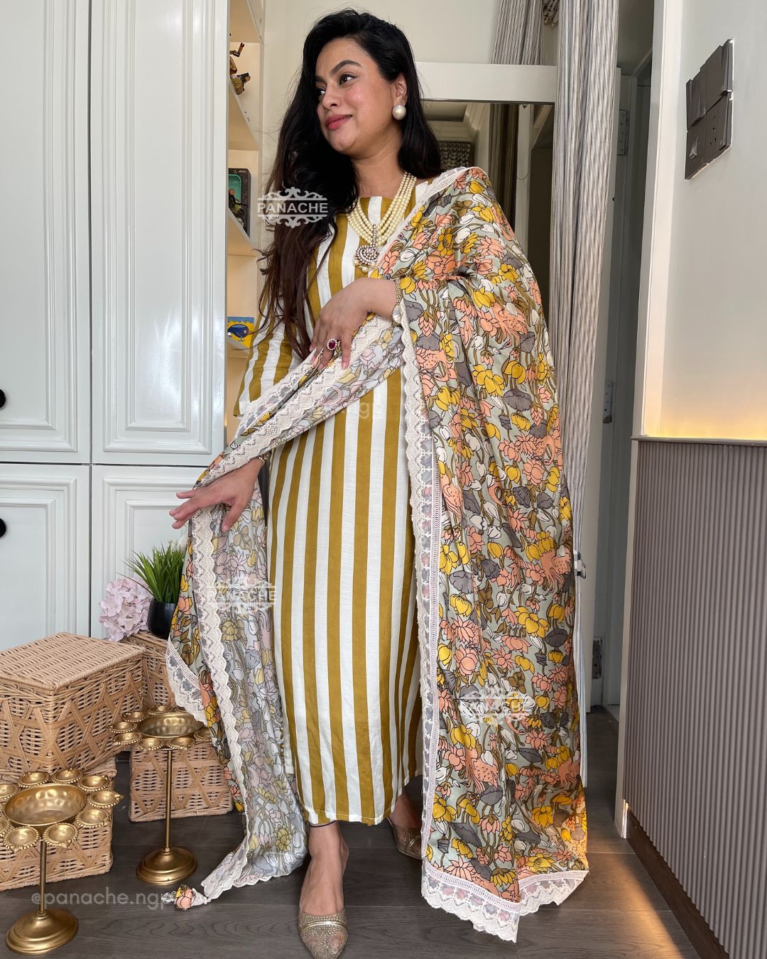 Modern gajji linen set