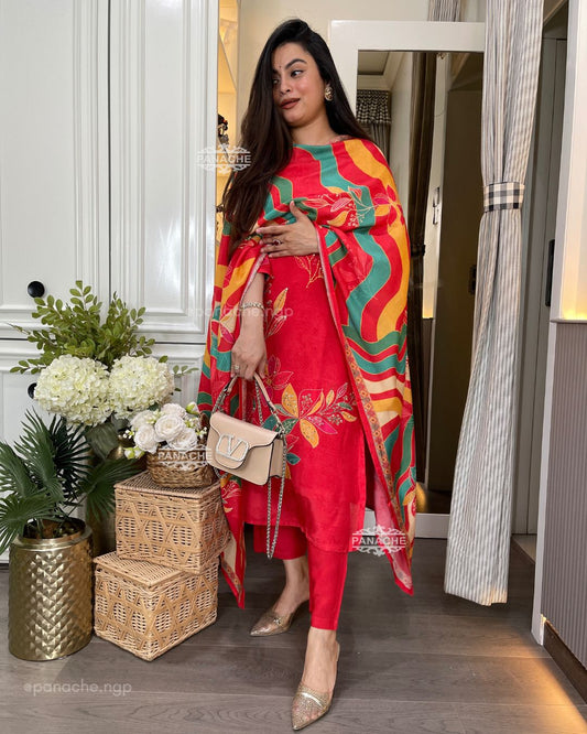 Print on print orange blossom set