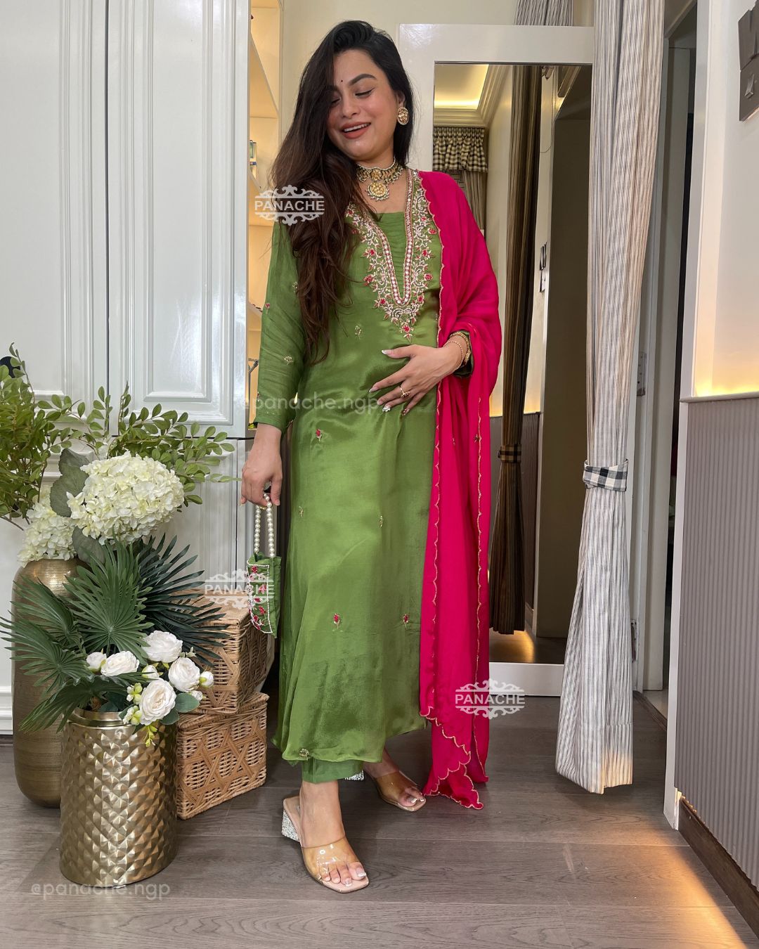 PARTYWEAR chinnon set