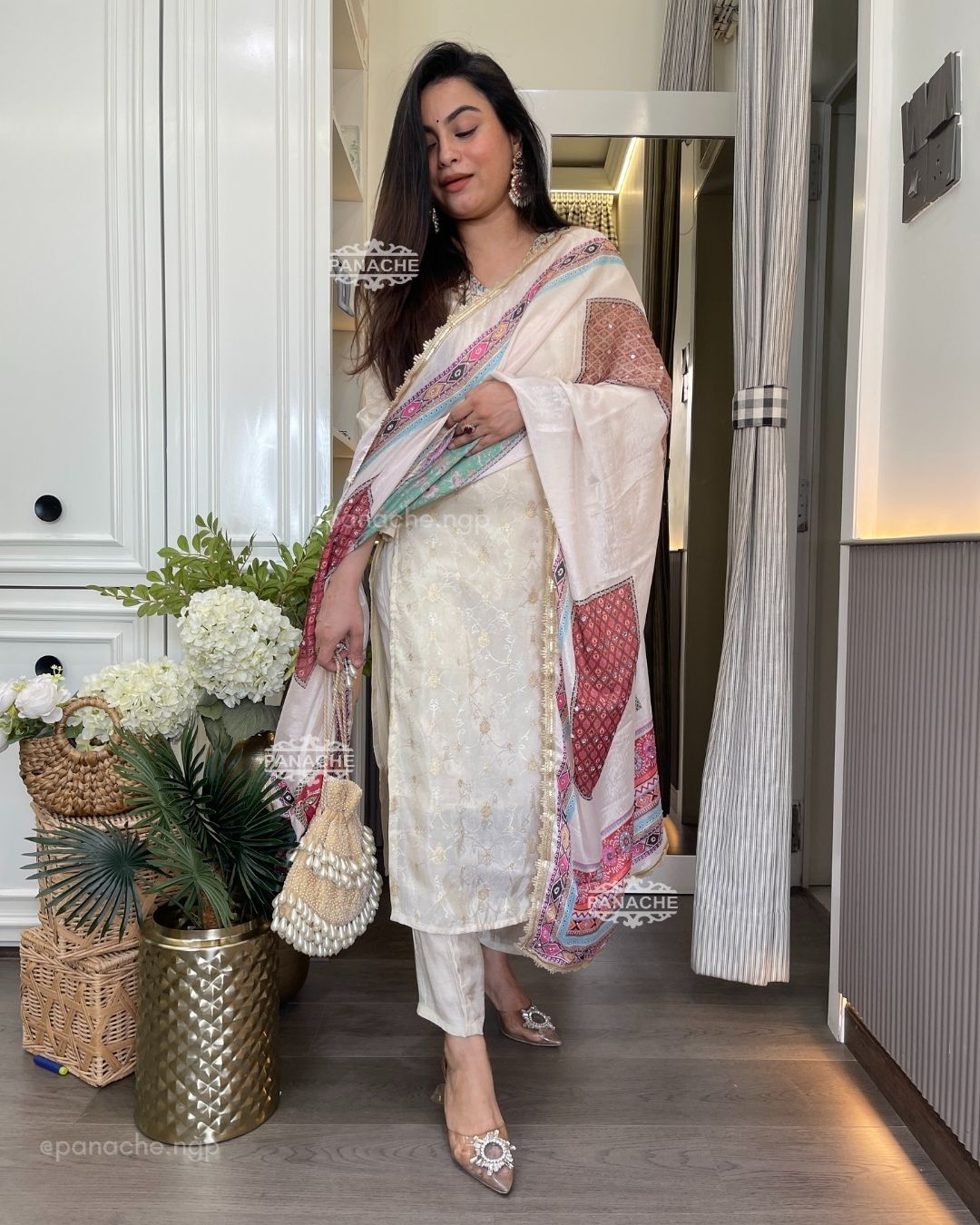 Budget digital Banarasi tissue orgenza set